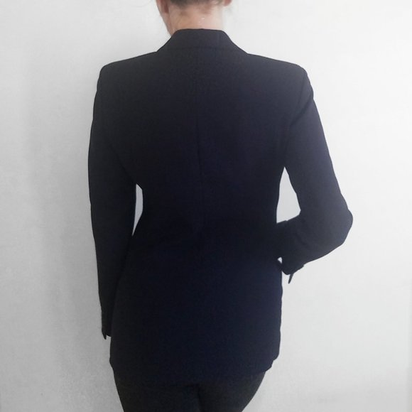 Emporio Armani Wool Double Breasted Blazer Navy - Picture 2 of 14